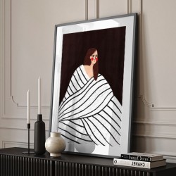 The Woman With Black and White Stripes