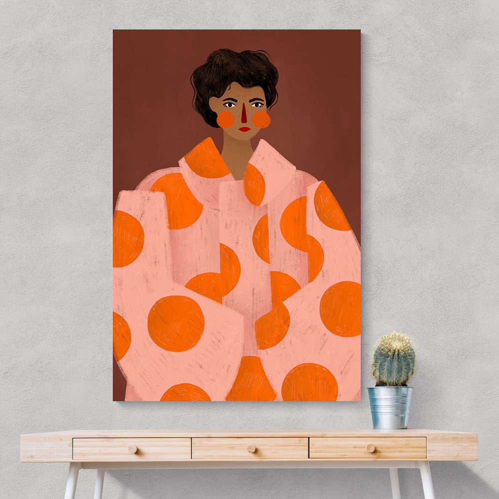 Woman With Orange Dots