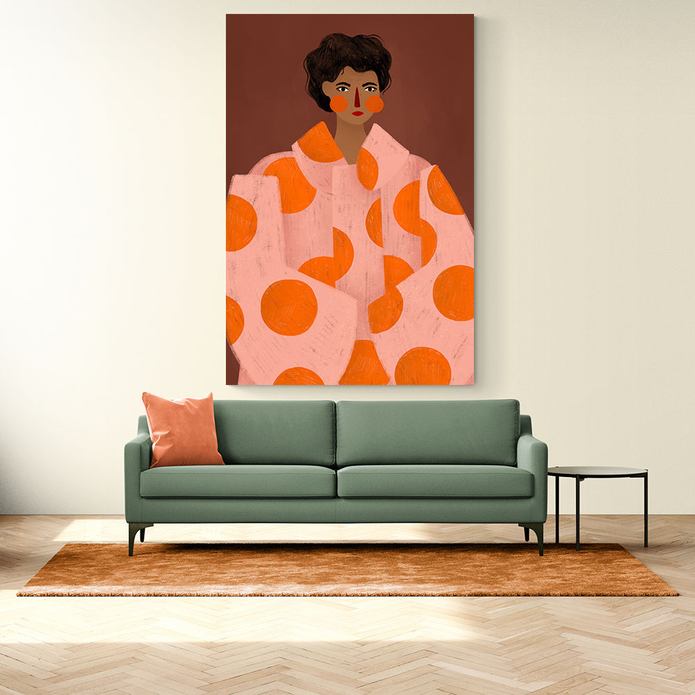 Woman With Orange Dots