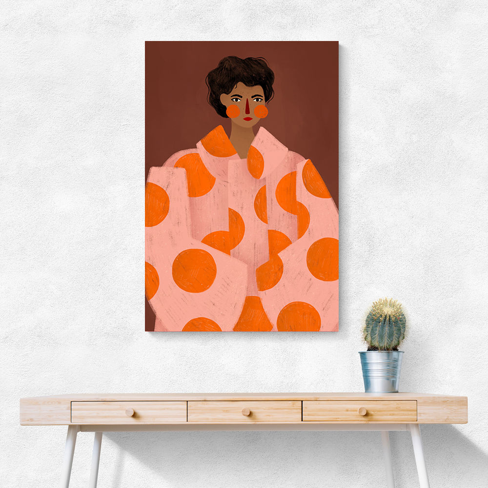 Woman With Orange Dots