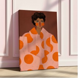 Woman With Orange Dots