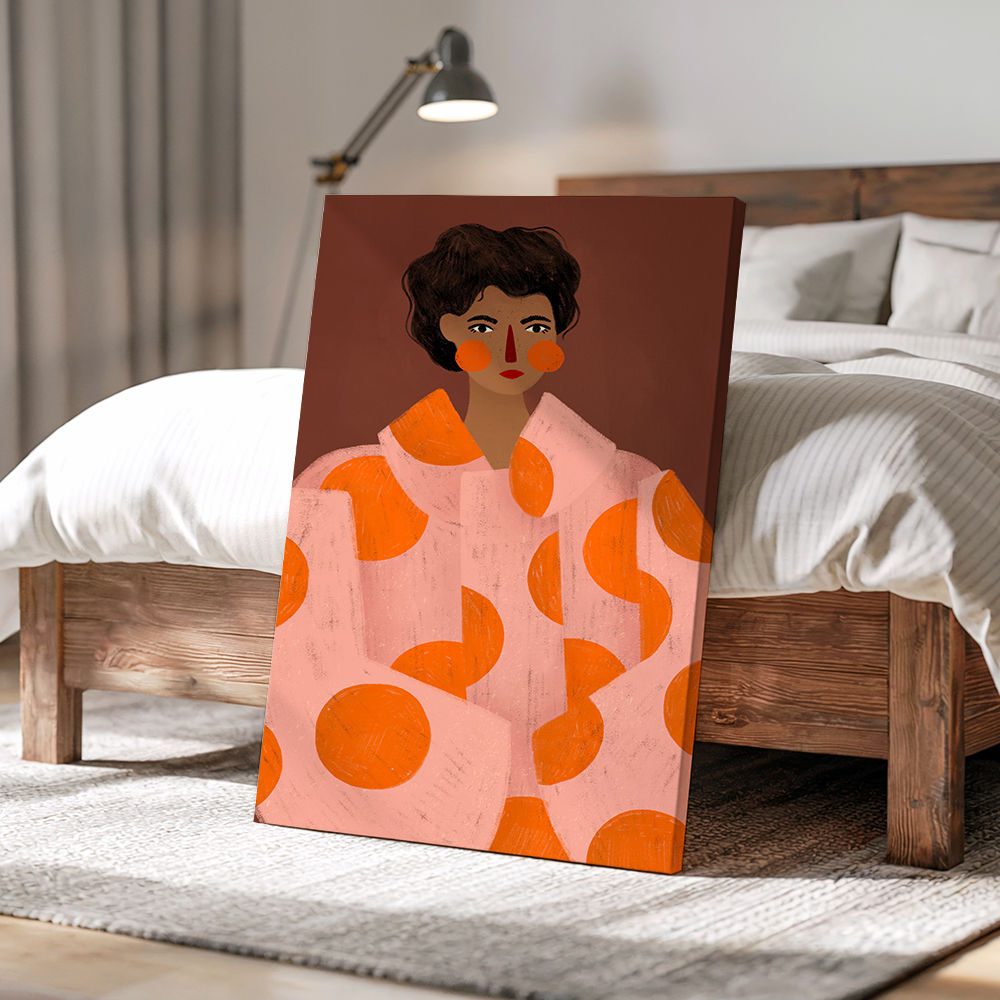 Woman With Orange Dots
