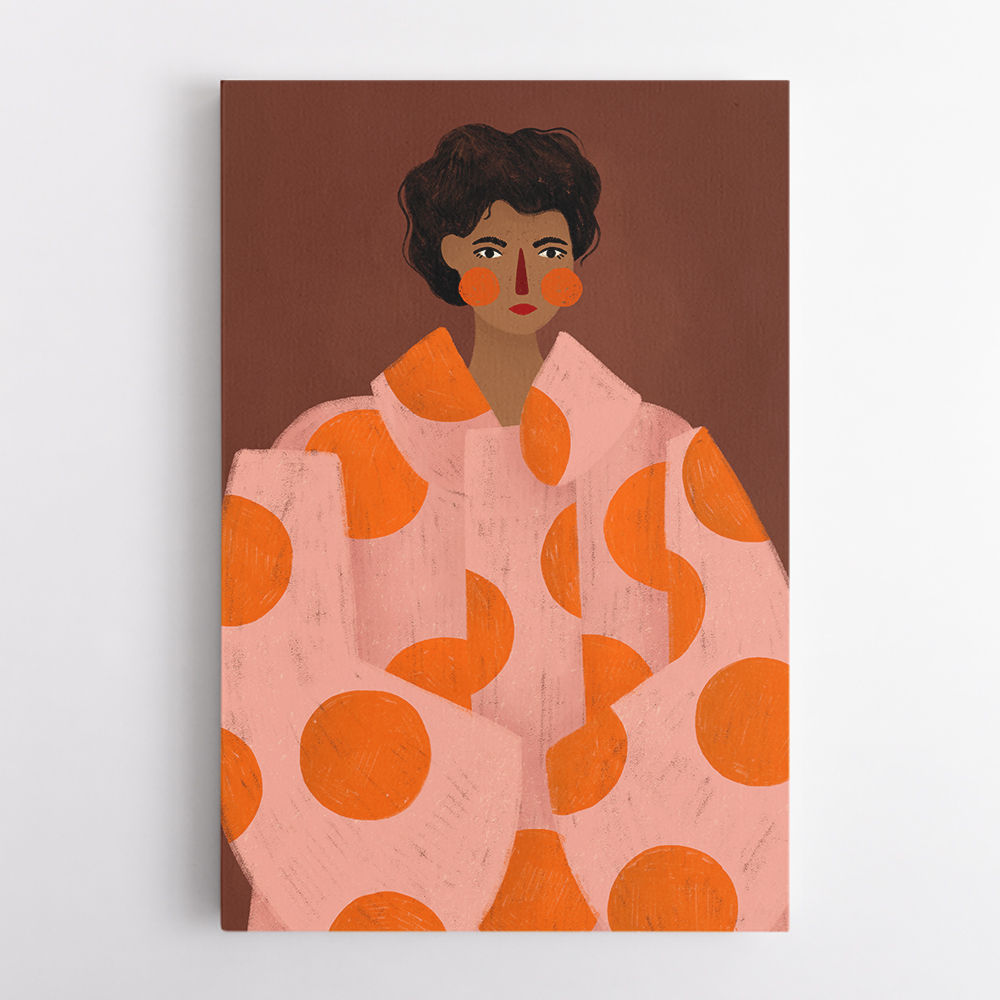 Woman With Orange Dots