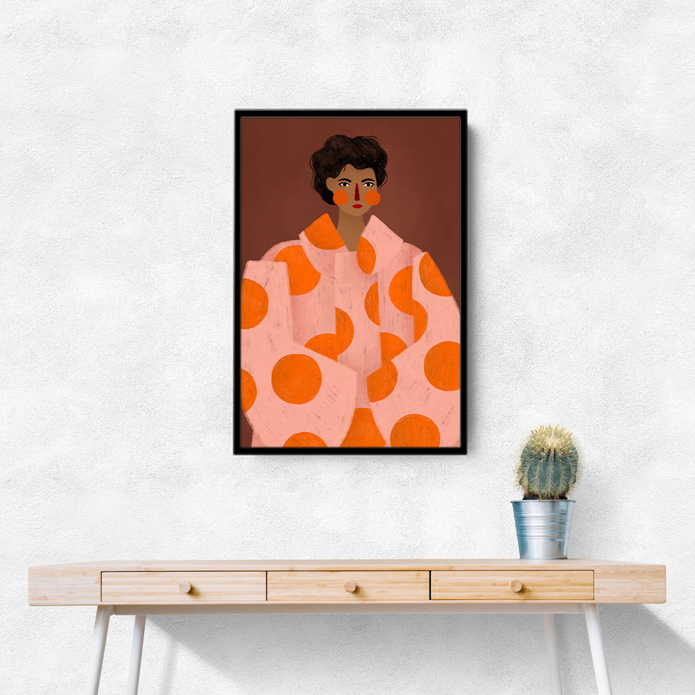 Woman With Orange Dots
