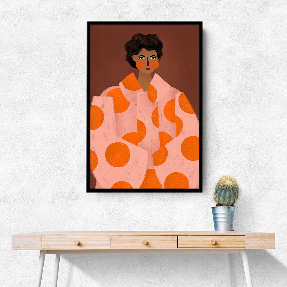 Woman With Orange Dots