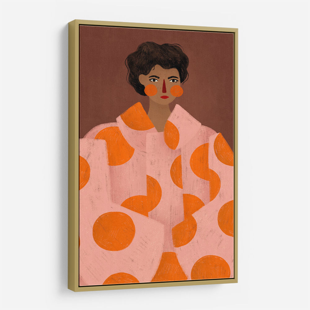 Woman With Orange Dots