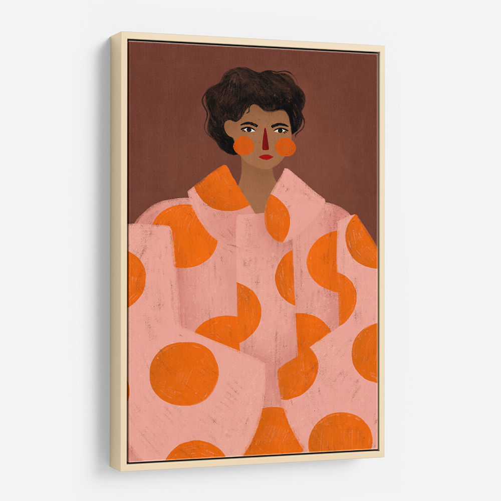 Woman With Orange Dots