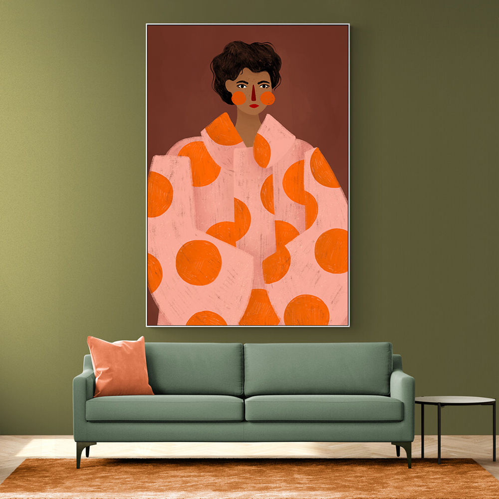 Woman With Orange Dots