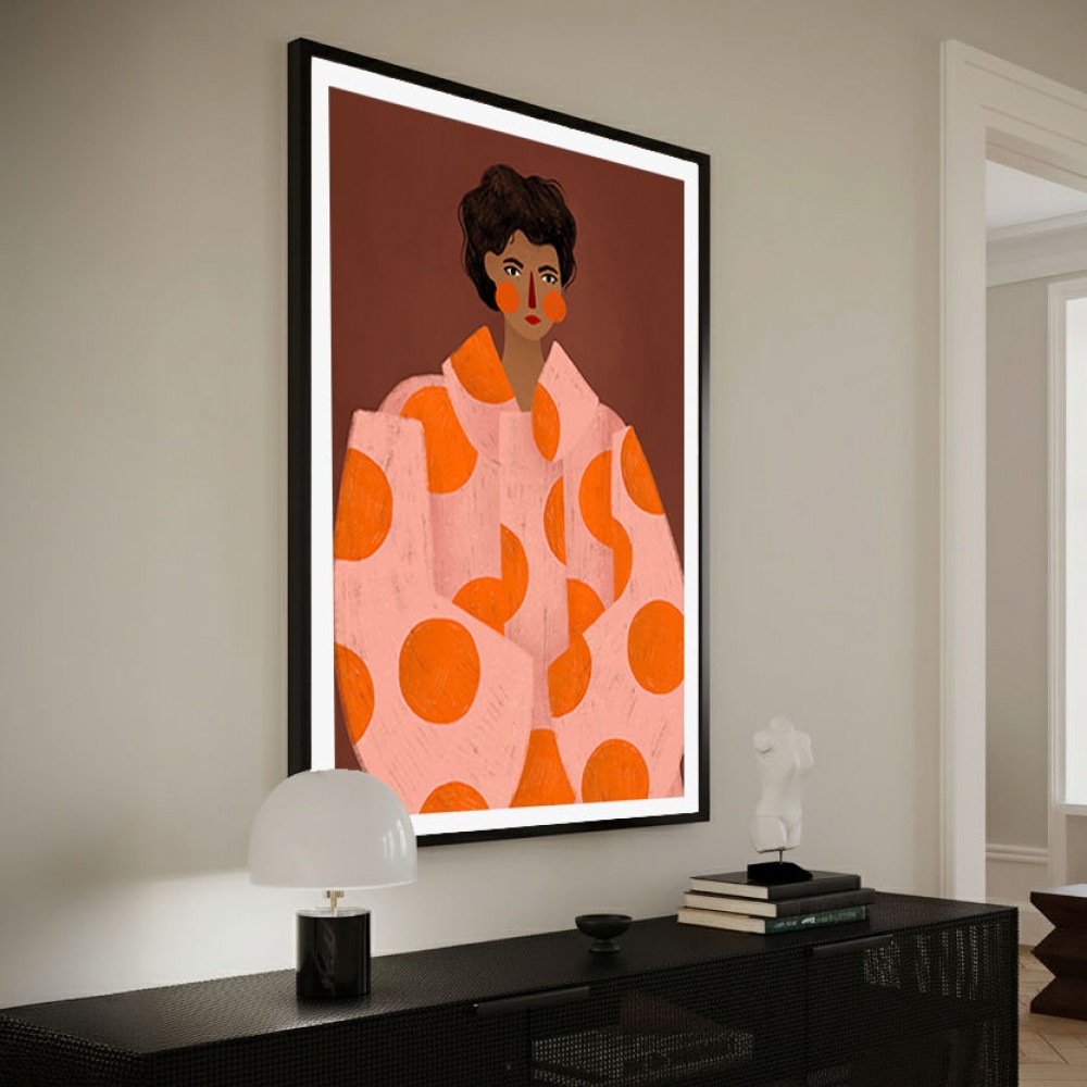 Woman With Orange Dots