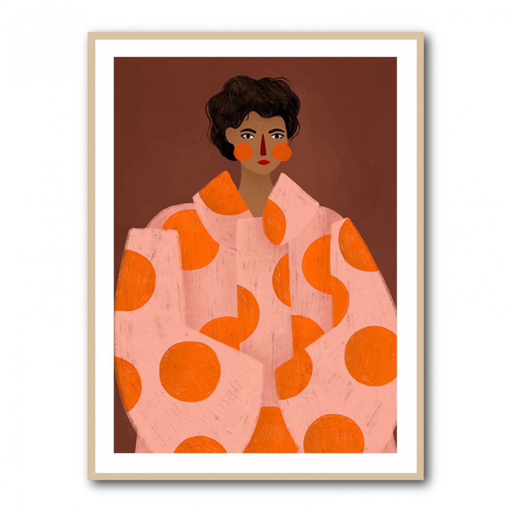 Woman With Orange Dots