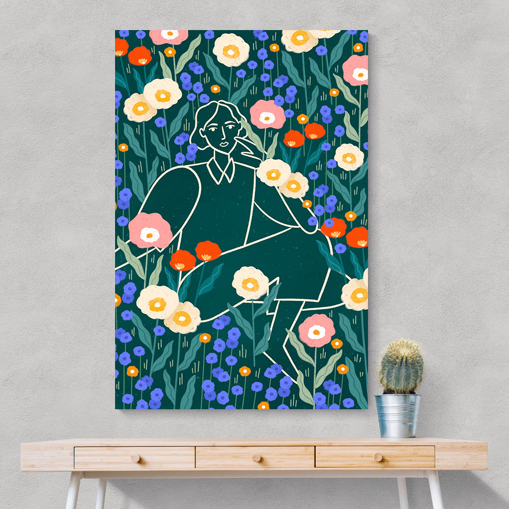 Line Lady With Florals