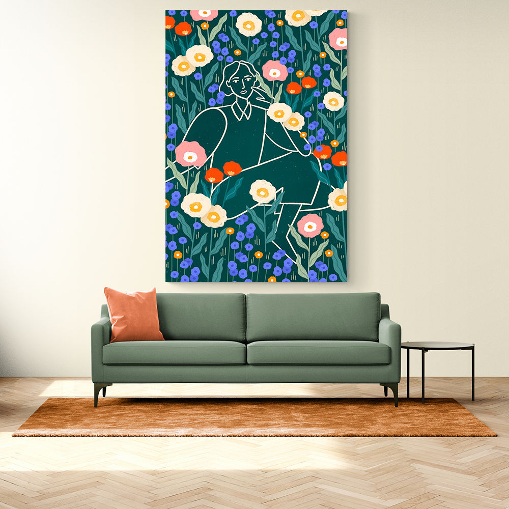 Line Lady With Florals