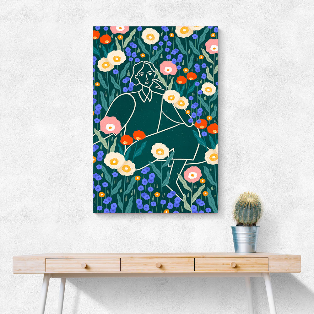 Line Lady With Florals