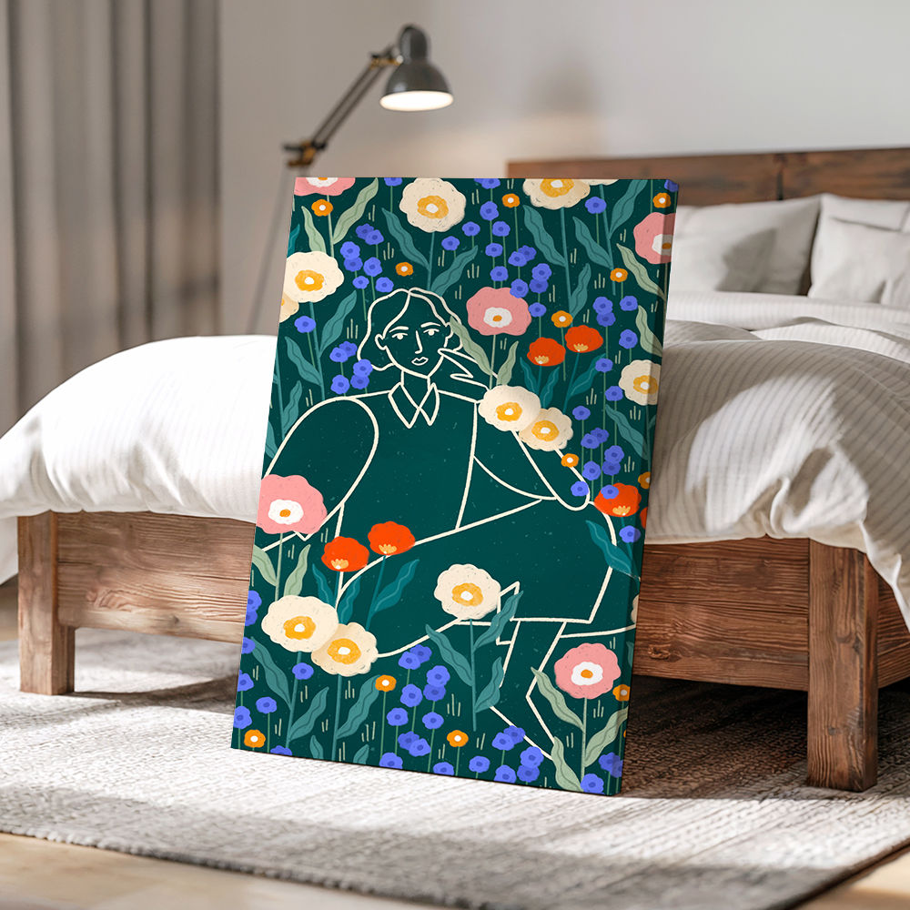 Line Lady With Florals