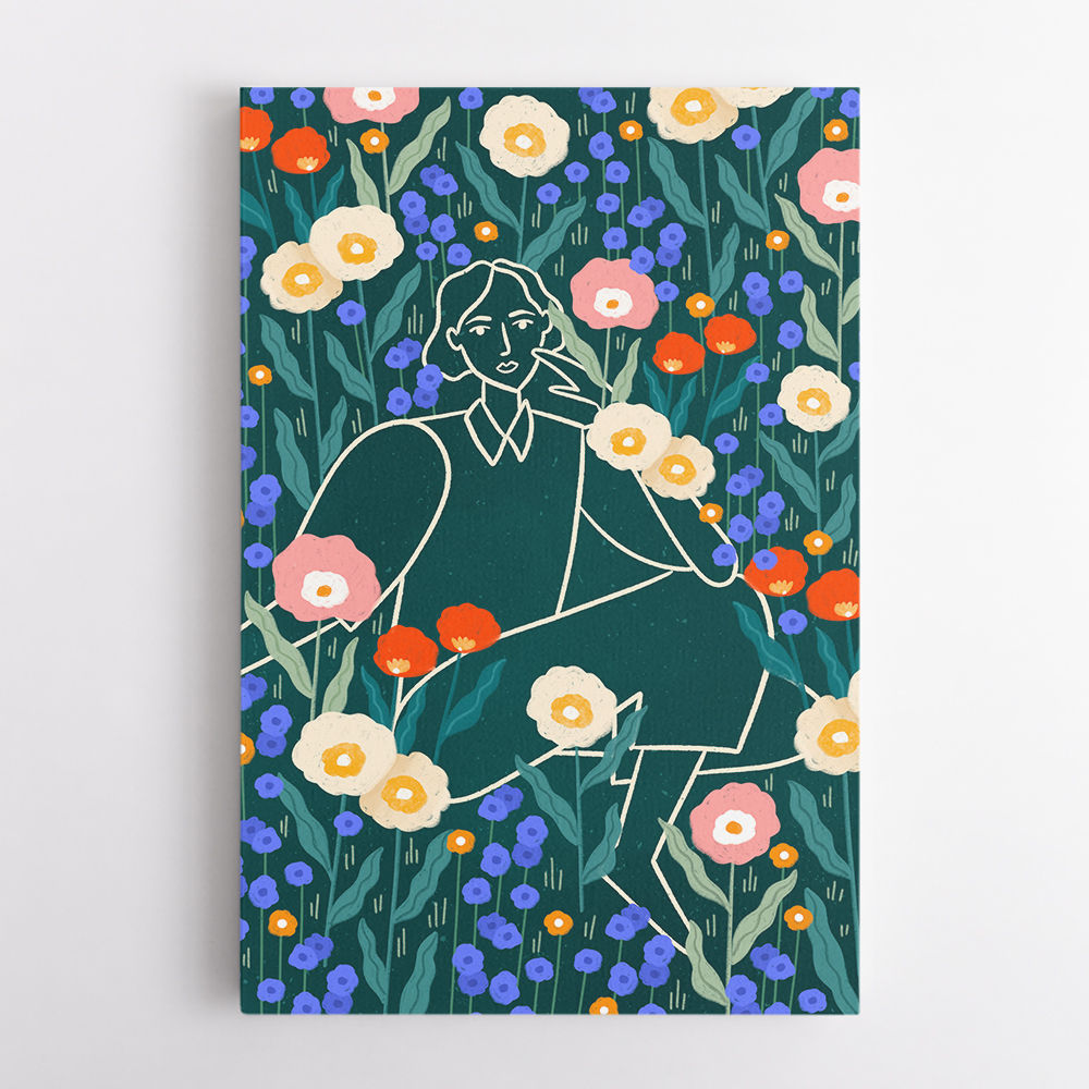 Line Lady With Florals