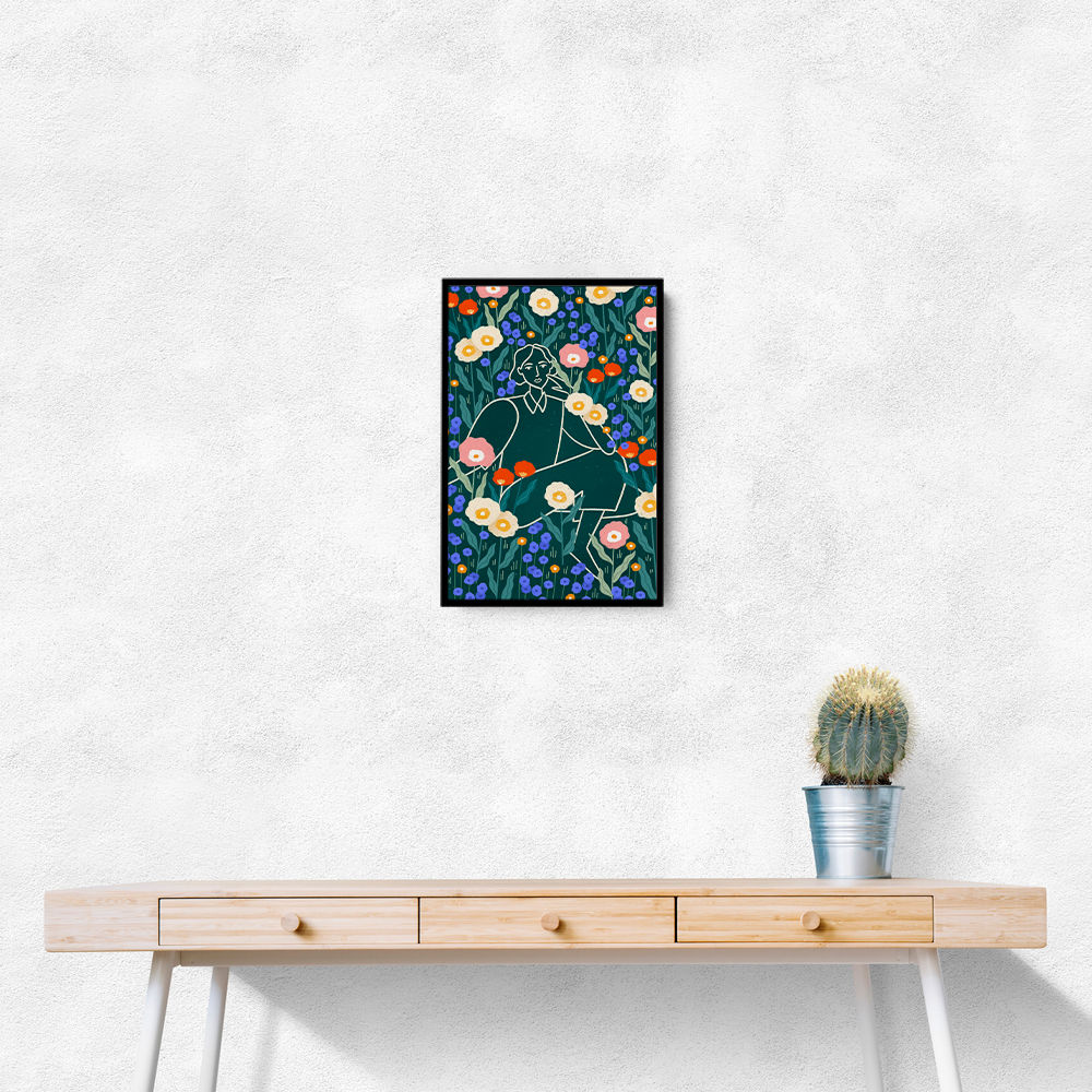 Line Lady With Florals