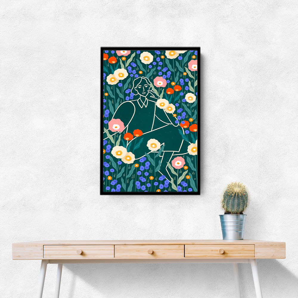 Line Lady With Florals