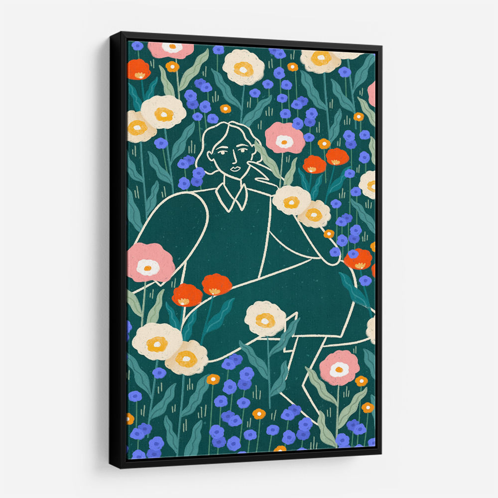 Line Lady With Florals
