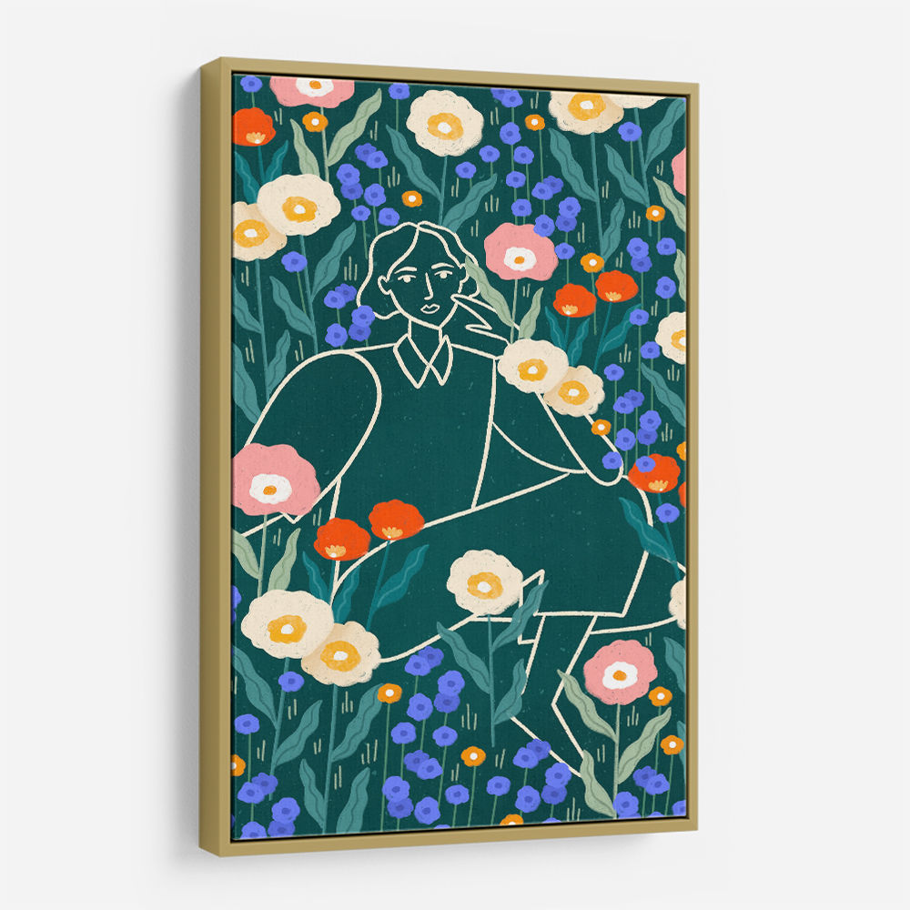 Line Lady With Florals