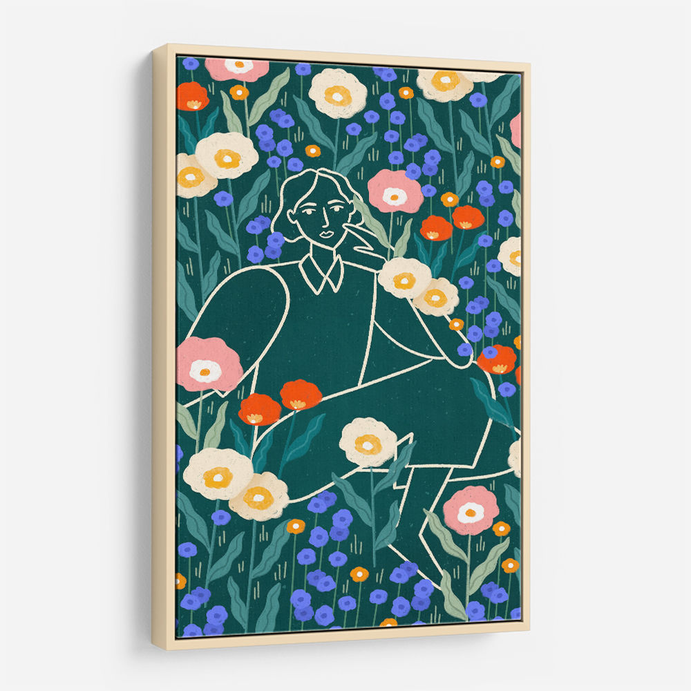 Line Lady With Florals