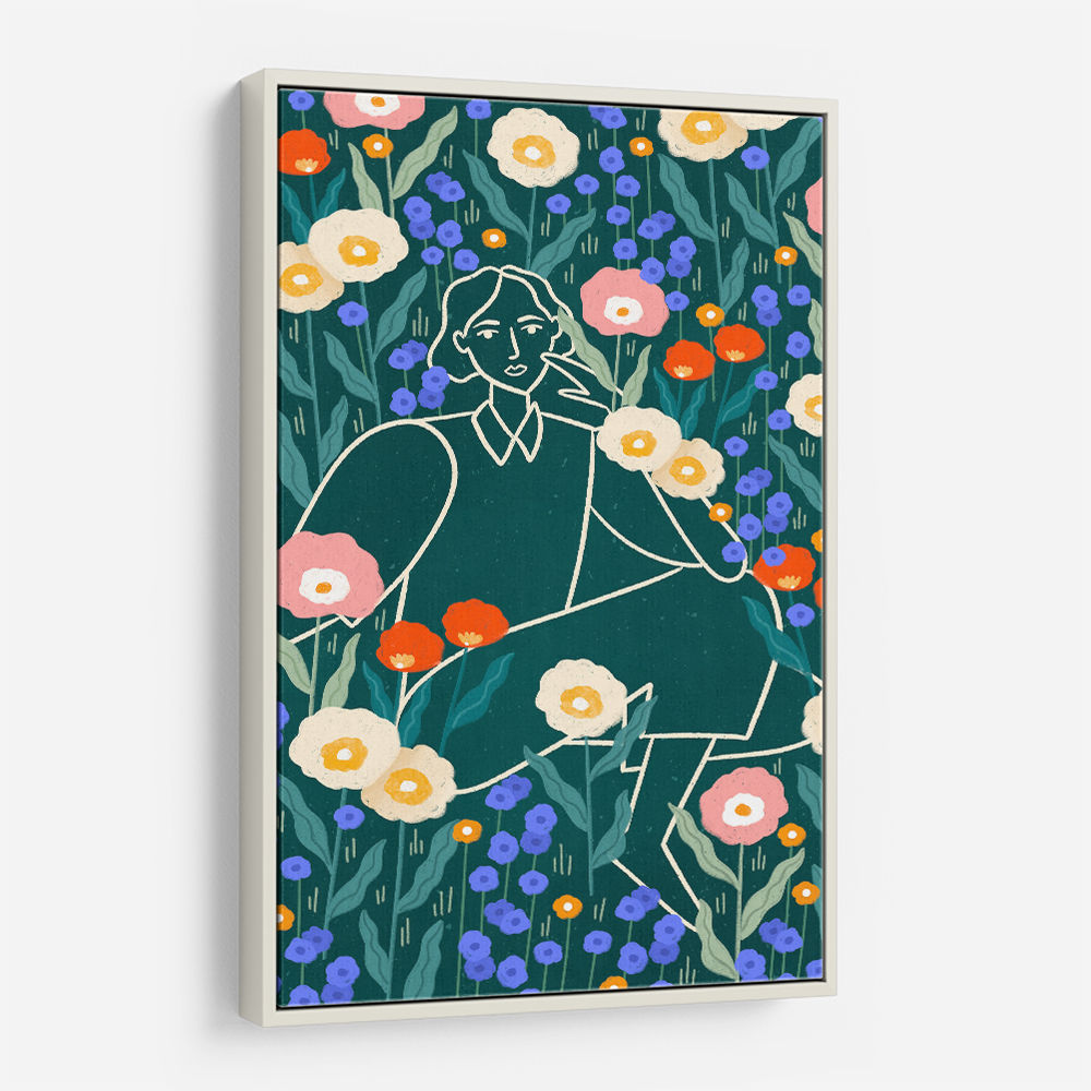 Line Lady With Florals
