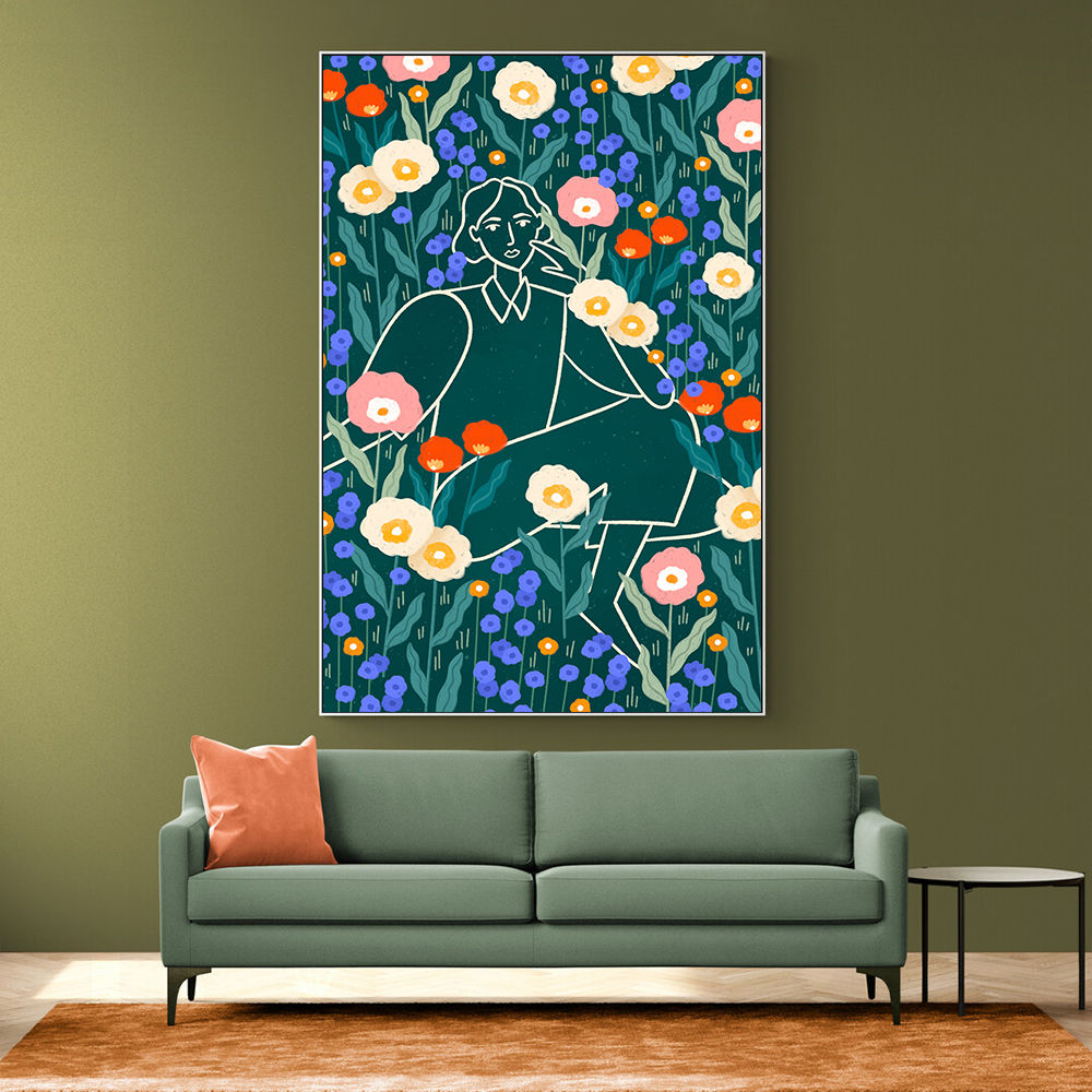 Line Lady With Florals