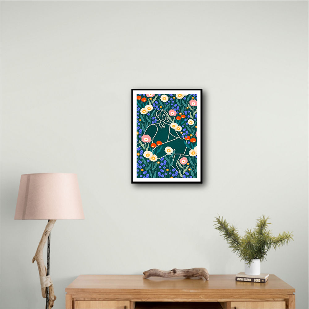 Line Lady With Florals