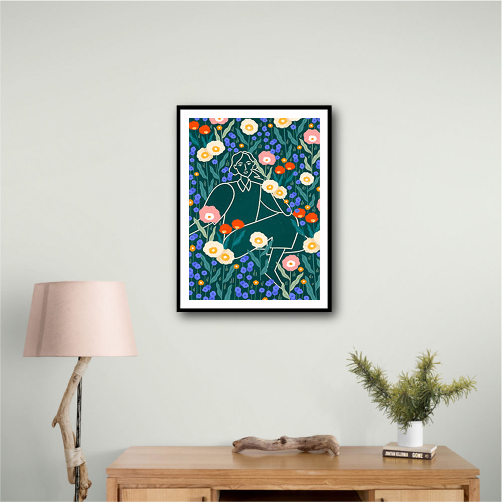 Line Lady With Florals