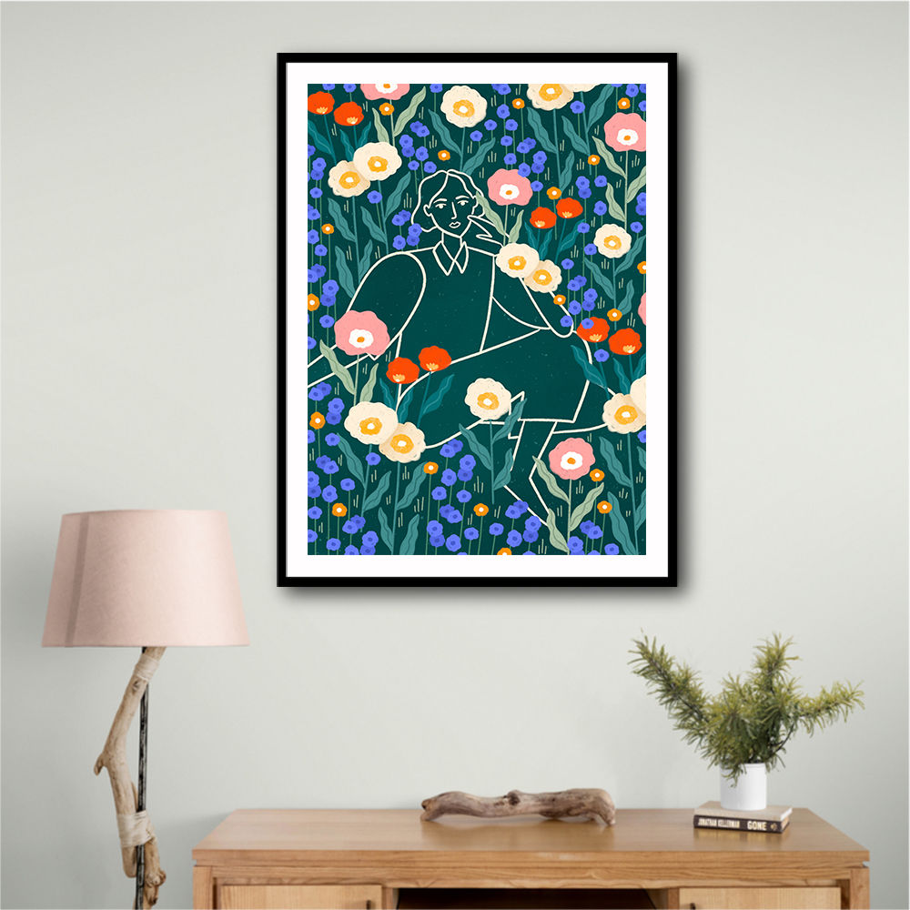 Line Lady With Florals