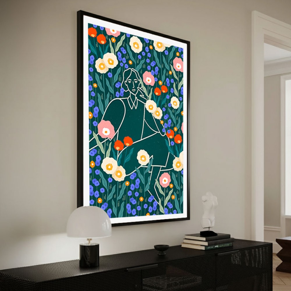 Line Lady With Florals