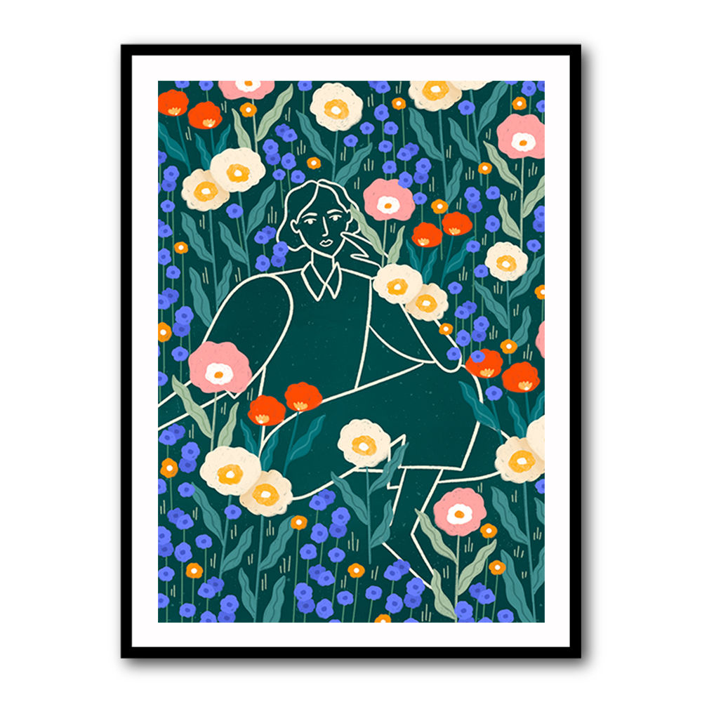 Line Lady With Florals