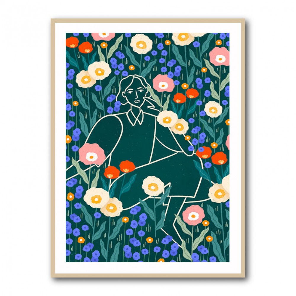 Line Lady With Florals