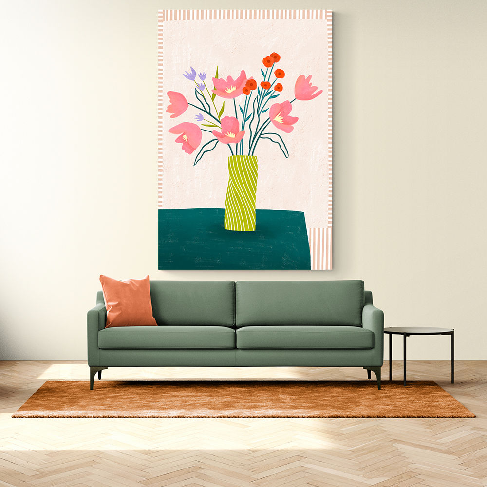 Colorful Blossoms in Stripes