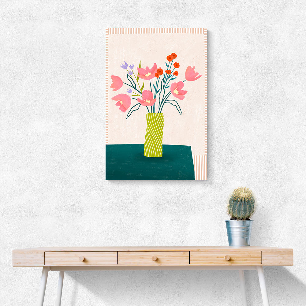 Colorful Blossoms in Stripes