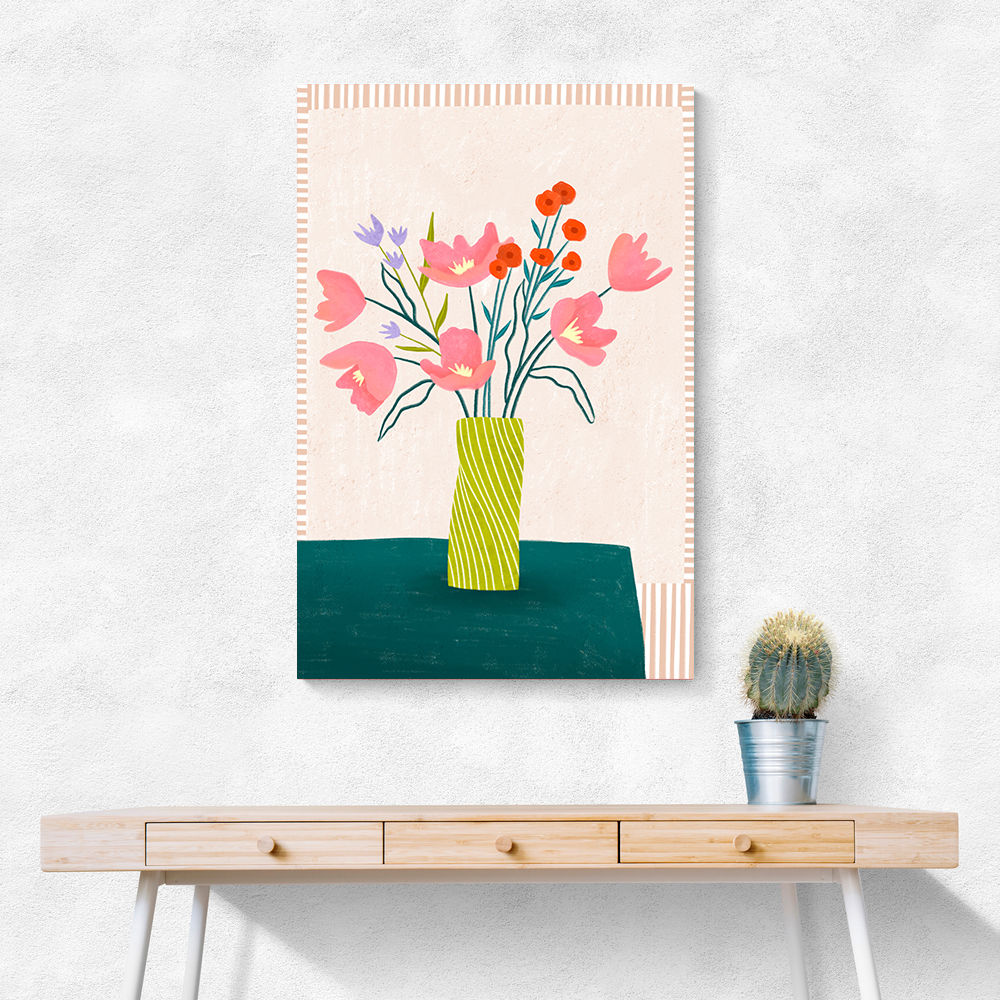Colorful Blossoms in Stripes