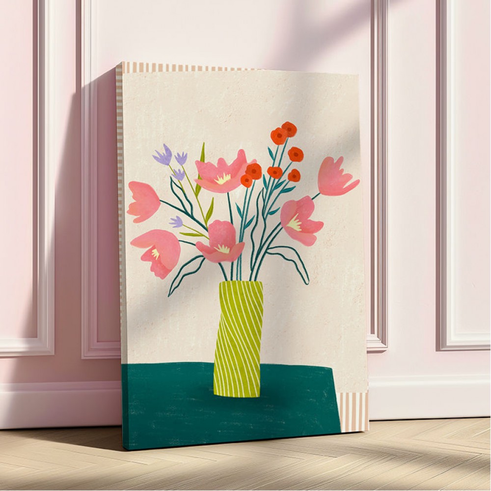 Colorful Blossoms in Stripes