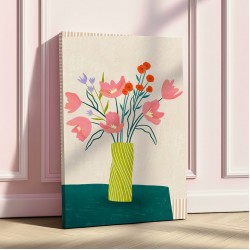 Colorful Blossoms in Stripes