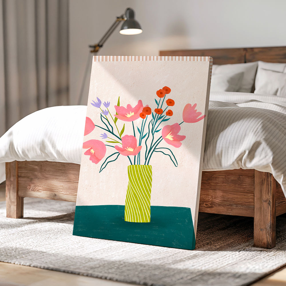 Colorful Blossoms in Stripes