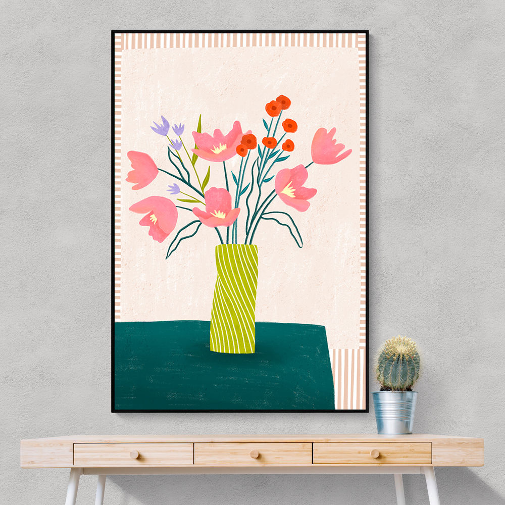 Colorful Blossoms in Stripes