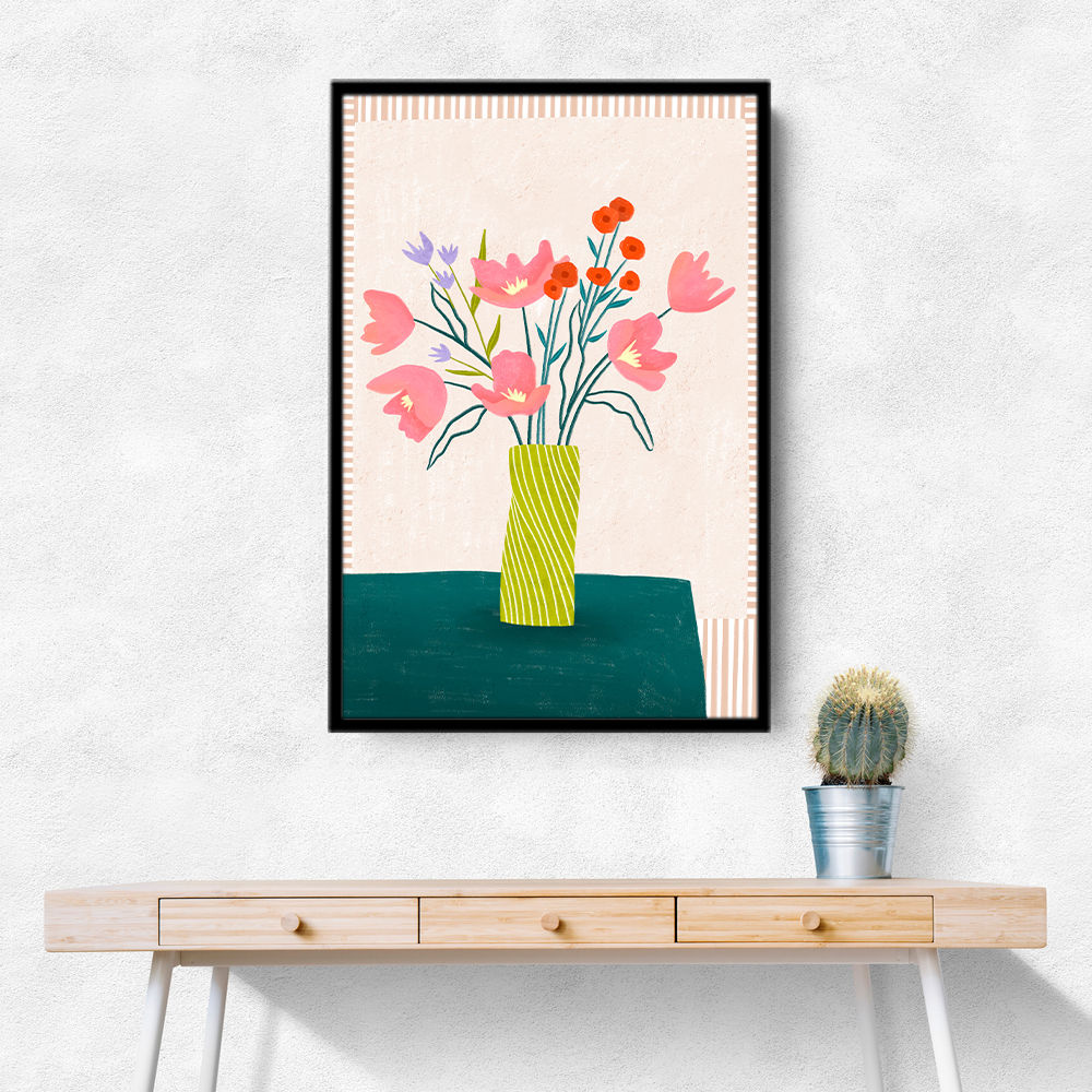 Colorful Blossoms in Stripes