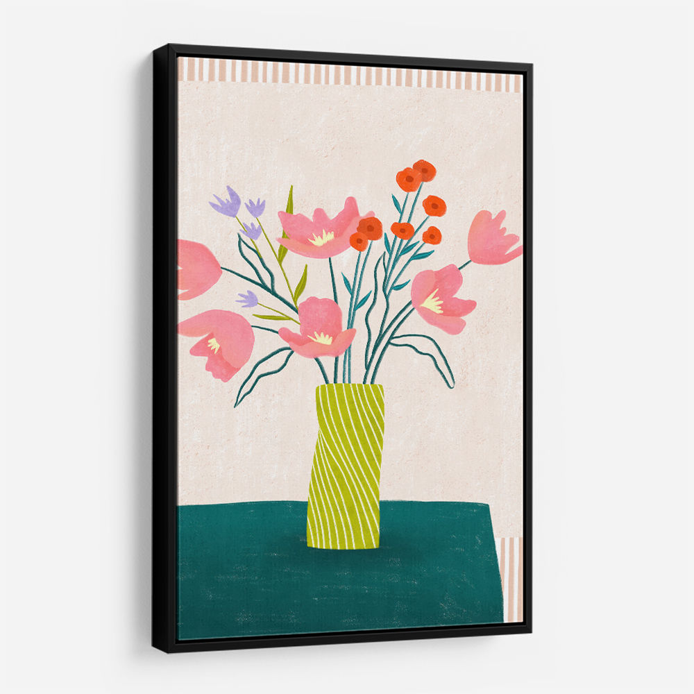 Colorful Blossoms in Stripes