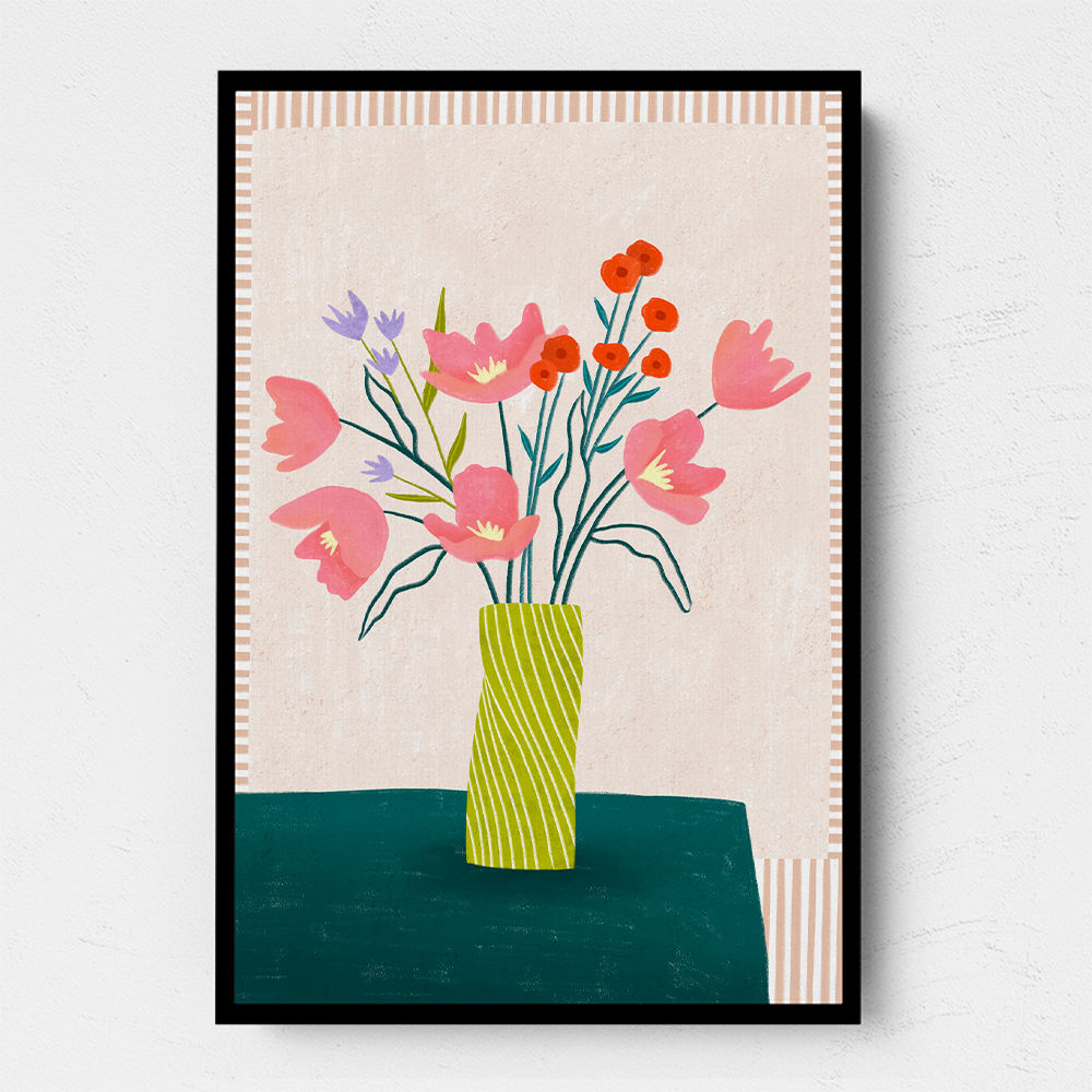 Colorful Blossoms in Stripes