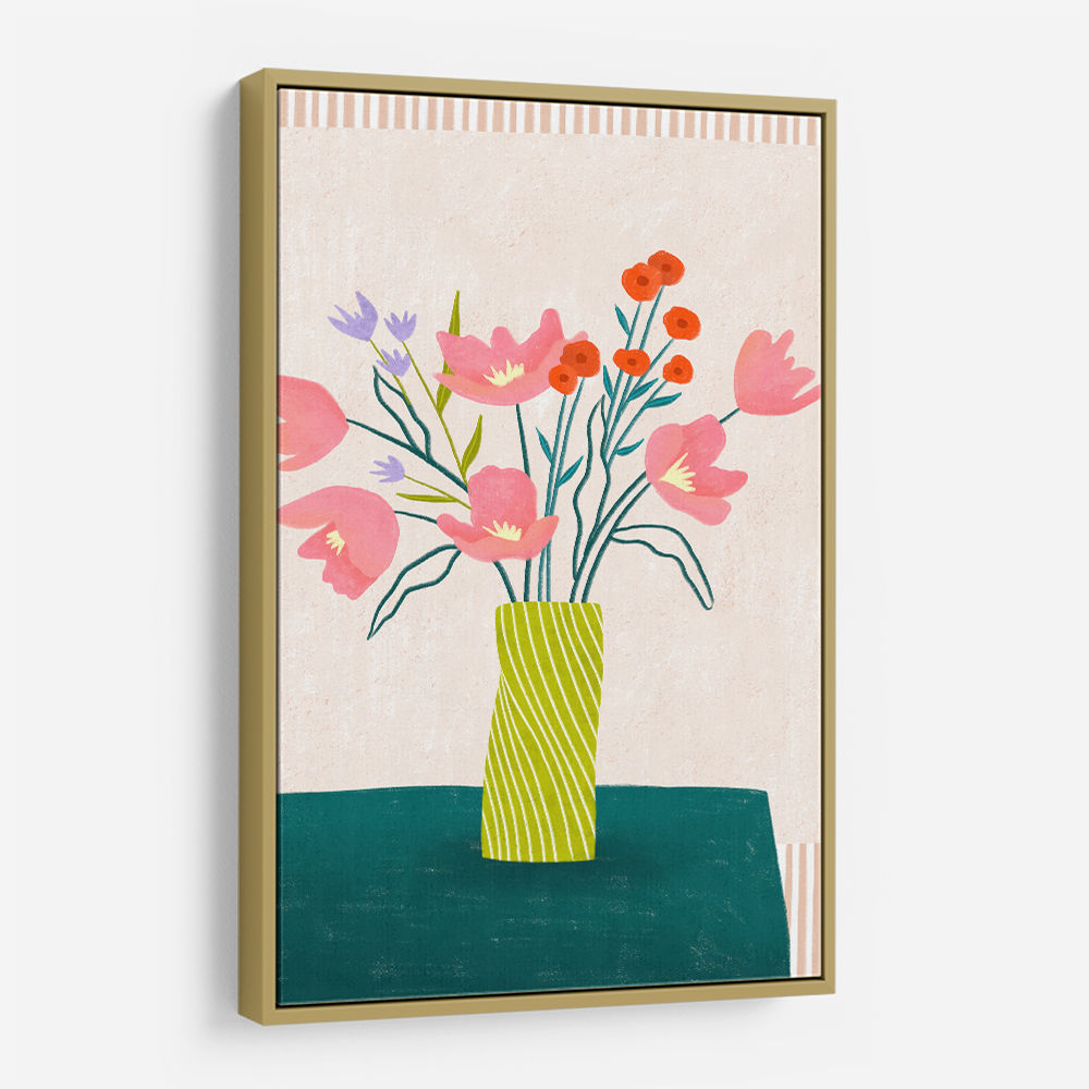 Colorful Blossoms in Stripes
