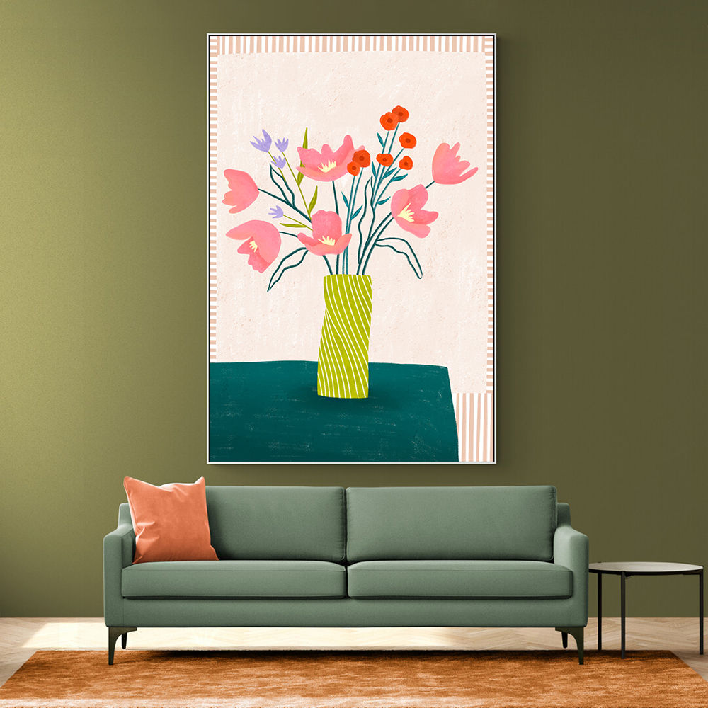 Colorful Blossoms in Stripes