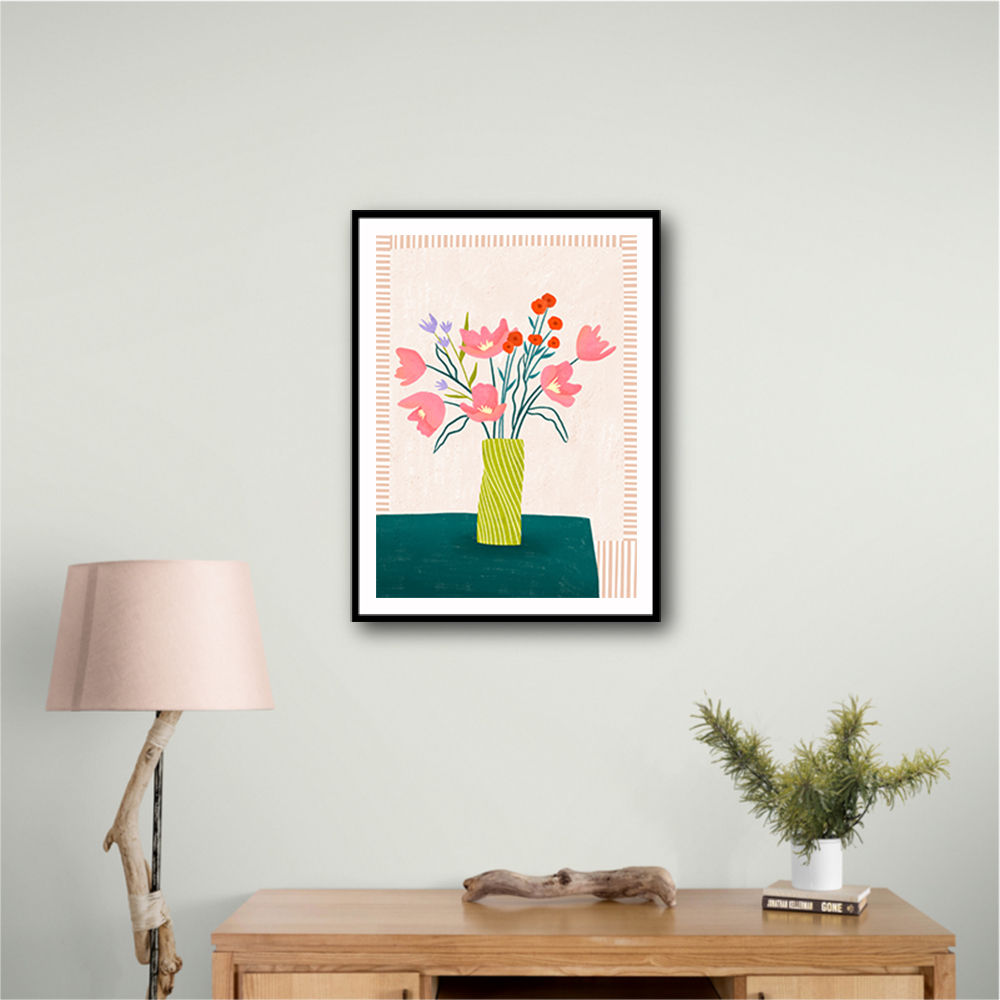 Colorful Blossoms in Stripes
