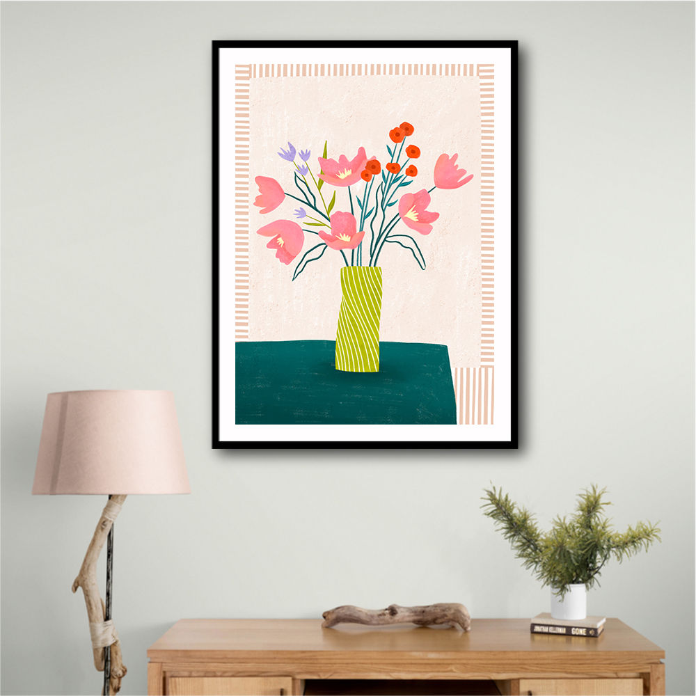 Colorful Blossoms in Stripes