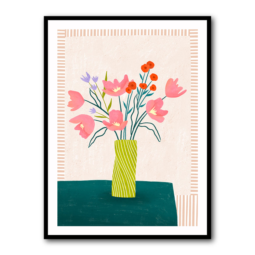 Colorful Blossoms in Stripes