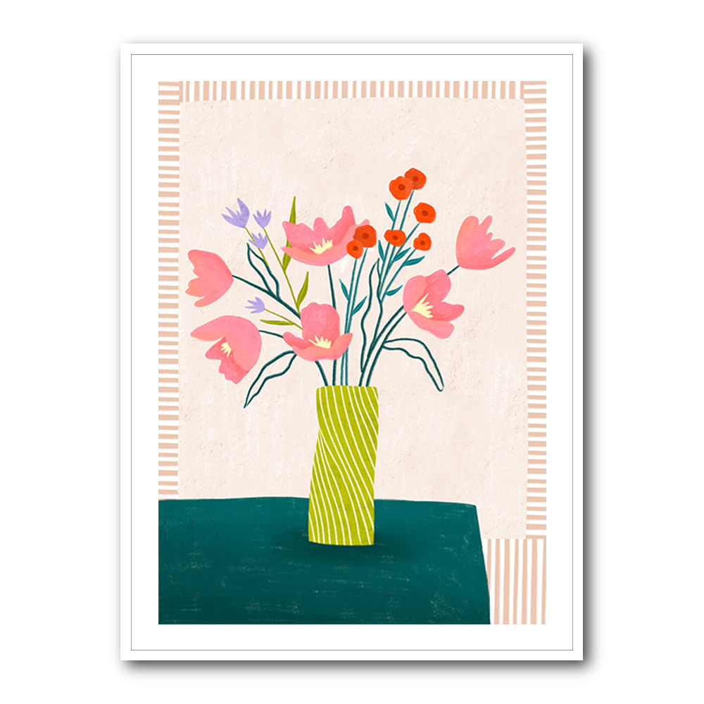 Colorful Blossoms in Stripes