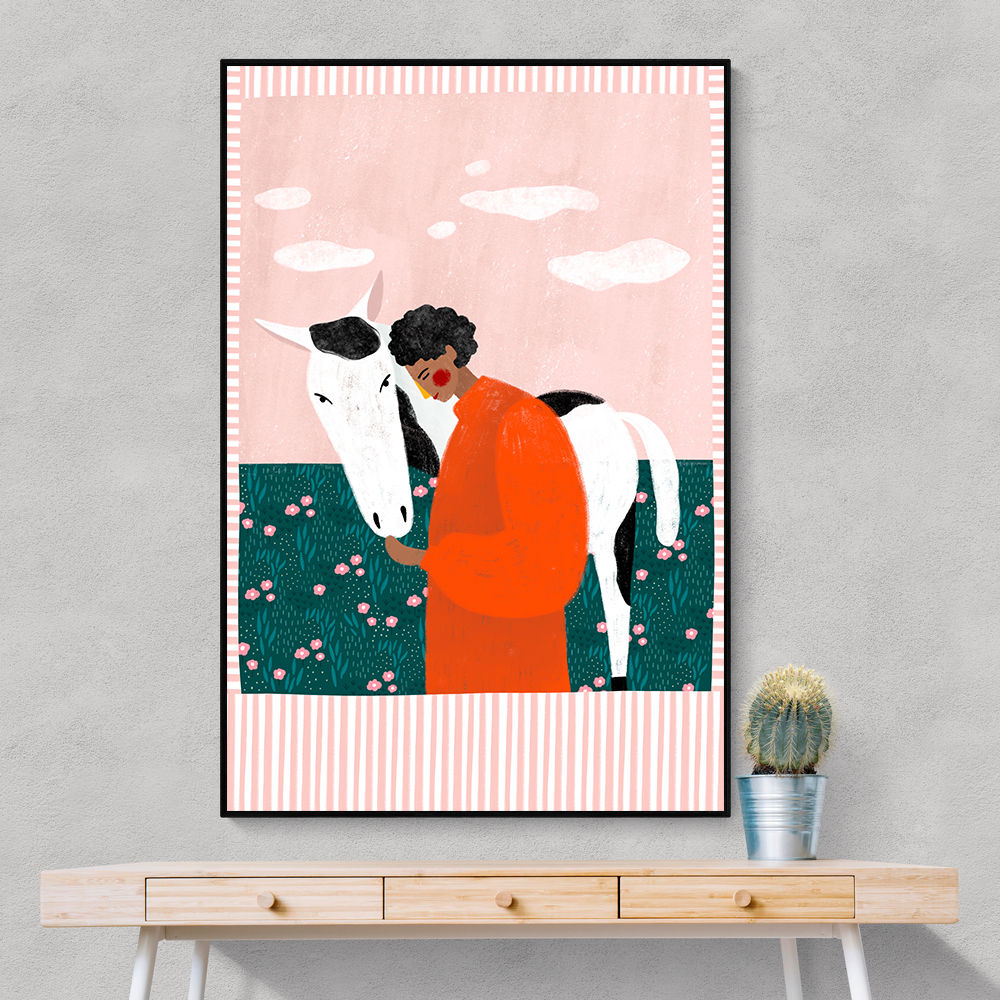 Vibrant Girl and Horse