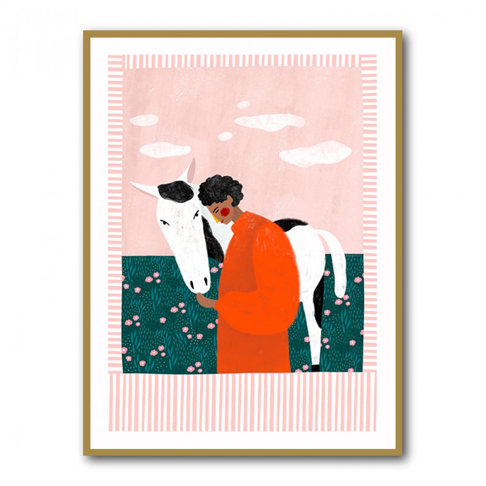 Vibrant Girl and Horse